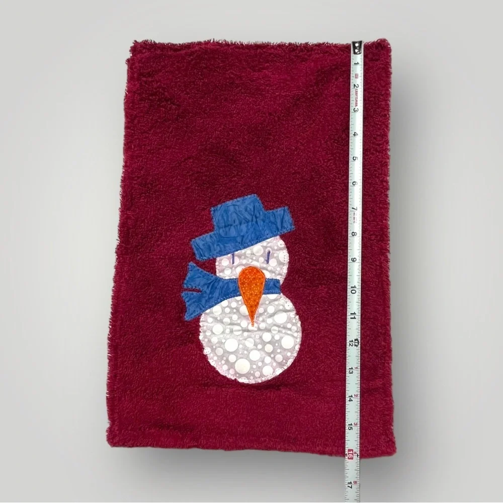 Lot/2 𝑯𝒂𝒏𝒅𝒎𝒂𝒅𝒆 Christmas Snowman Hand Towels 🎁